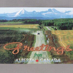 Vintage Postcard - Greeting From Alberta Dirt Road Pickup Truck - Kolor Kard